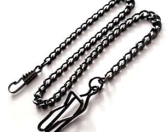 Black Pocket Watch Chain Regular 12 inch Extra Long 24 inch 36 inch Pocketwatch Black Chain Wedding Pocket Watch Chain Groomsman Watch Chain