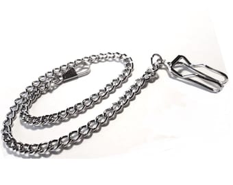Silver Pocket Watch Chain Regular 12 inch Long 24 inch Extra Long 36 inch Stainless Steel Pocket Chain for Groomsmen Wedding Pocketwatch