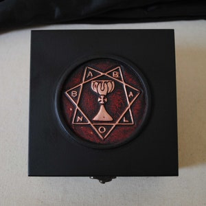 Babalon Ring Case, Occult Art Septagram, Aleister Crowley Symbols, Occult Jewelry Pendant chest,