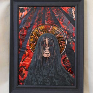 Lilith Demonic Goddess Art, Enchanting Lilith Art Handmade Copper Etching Artwork Occult Home Decor