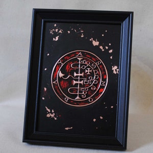 Seal of Asmoday,Ars Goetia Asmodeus Demon Occult Art Handmade Copper Relief