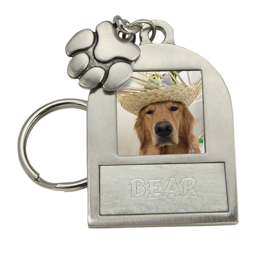 Pet Photo Keychain With 2 Photos Custom Pet Keychain Photo Etsy