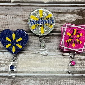 Custom Walmart Badge Reel, Pharmacy Tech Gift, Personalized ID Holder, Badge Holder