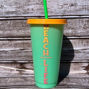 Color Changing Beach Cup, Cold Drink Tumbler, Colorful Summer Cup, Beach Party Drinkware
