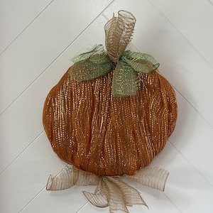 Handmade Fall Pumpkin Mesh Wreath, Autumn Decor, Harvest Wreath, Front Door Decor, Thanksgiving Decoration