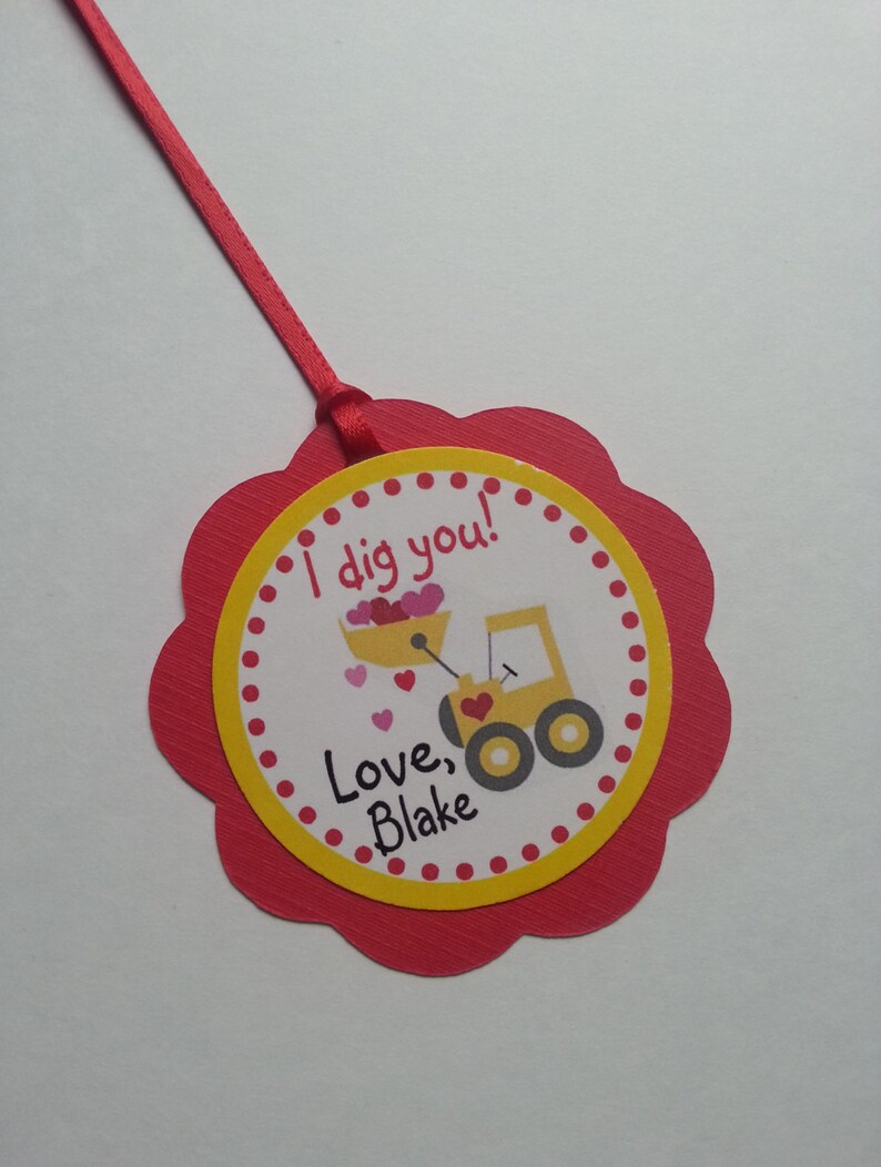 I dig you Valentine Tags Truck Valentine Tags Truck tags | Etsy