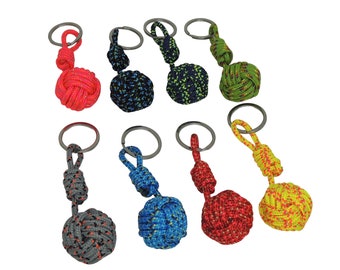 Porte clés marin, pomme de touline, Multicolore. En lot de 8 ou à l'unité. Fil multicolore, 8 couleurs aux choix