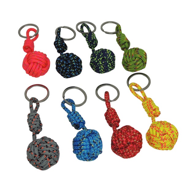 Porte clés marin, pomme de touline, Multicolore. En lot de 8 ou à l'unité. Fil multicolore, 8 couleurs aux choix