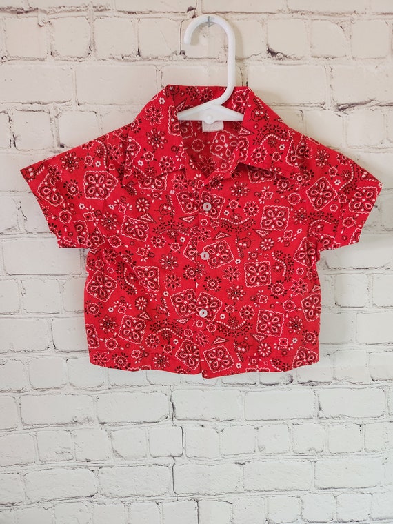 Red Paisley Button up