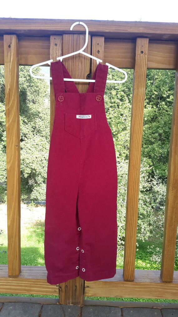 2T Burgundy overall pants - image 1