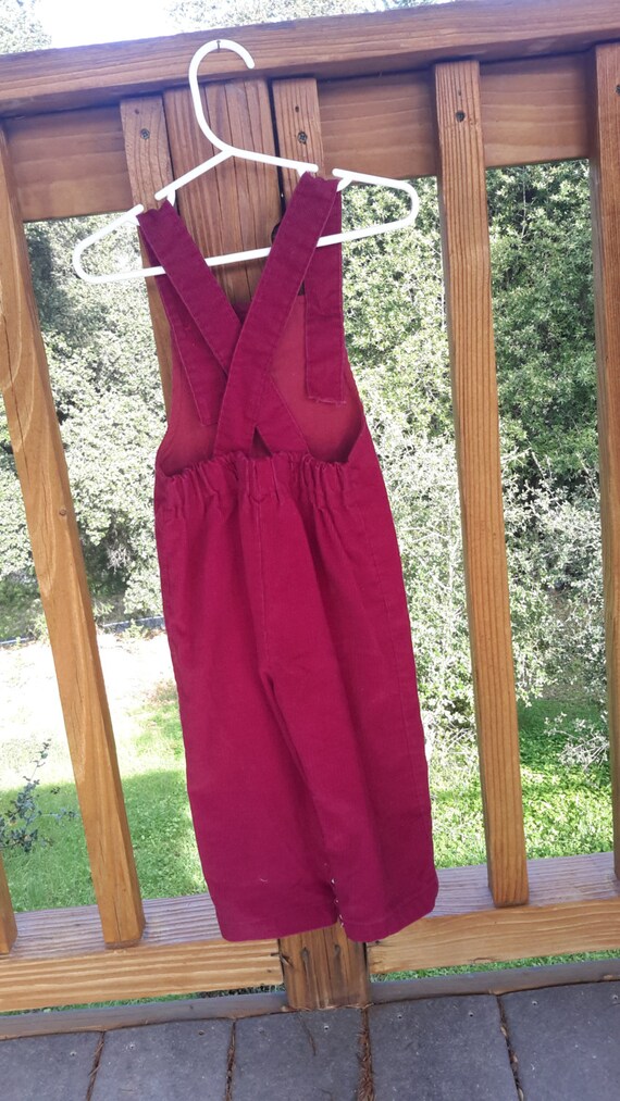 2T Burgundy overall pants - image 2