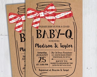 Baby Bbq Invitation Etsy