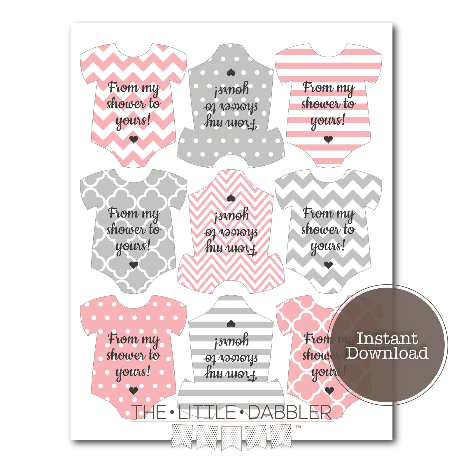 Printable From My Shower to Yours Mini Onesie Baby Shower - Etsy Australia