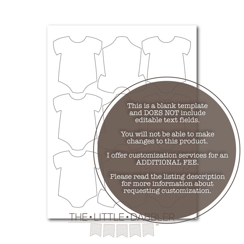 Printable Mini Onesie Baby Shower Favor Tag Template Etsy