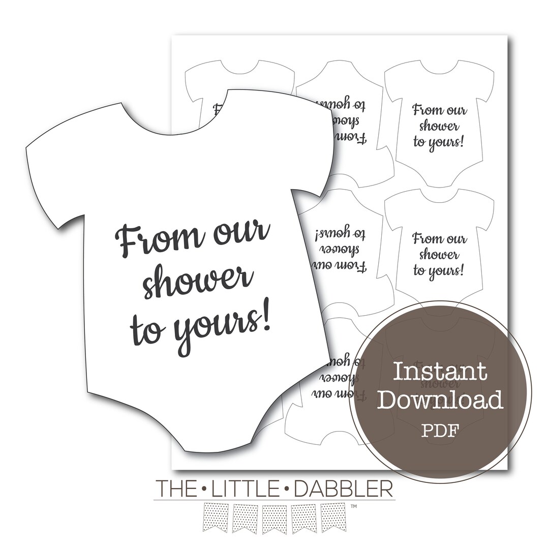 Printable Onesie Tags From Our Shower to Yours Baby Shower - Etsy