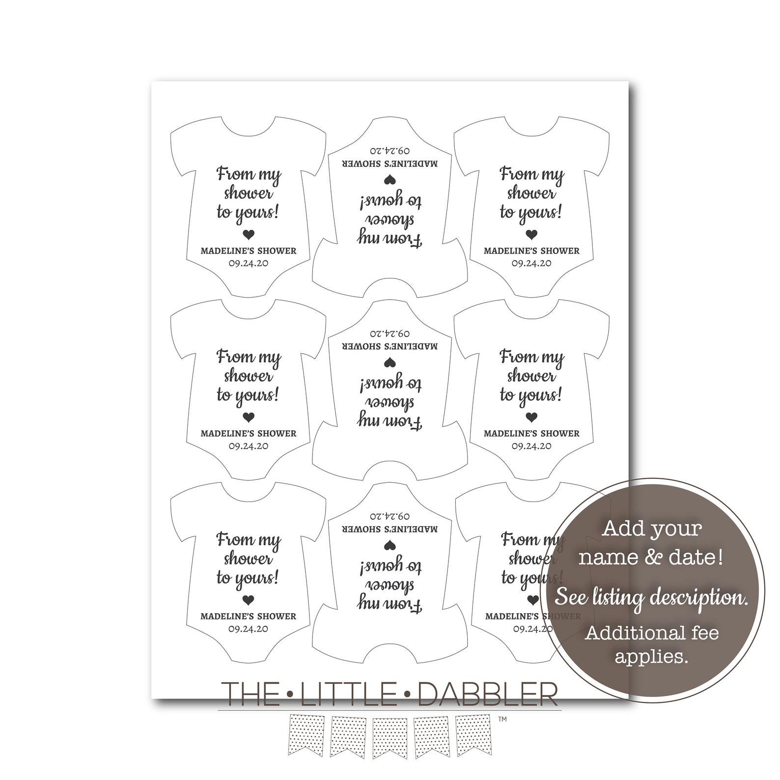 Printable Mini Onesie Baby Shower Favor Tags Printable From Etsy