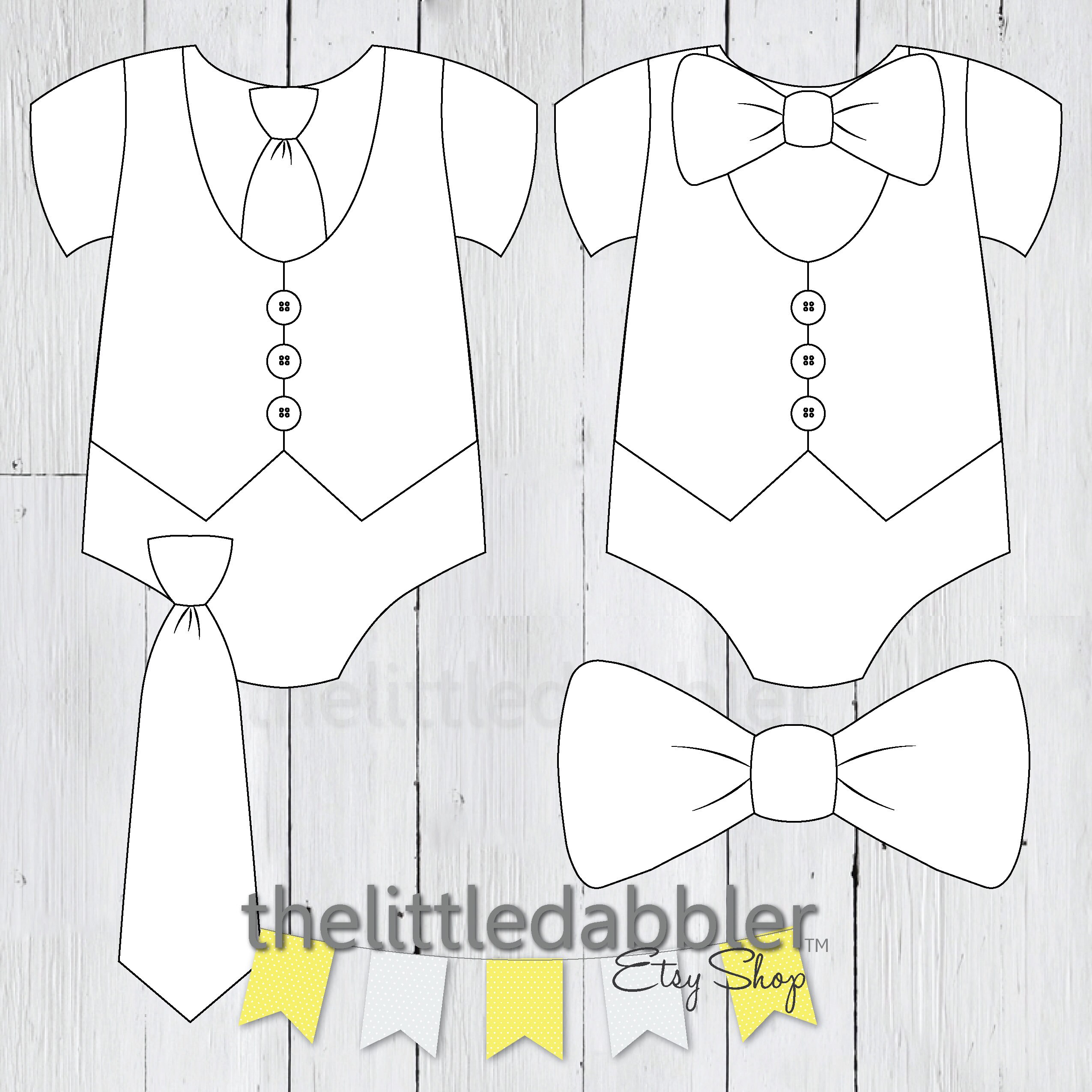 little man bow and neck tie vest onesie banner templates etsy