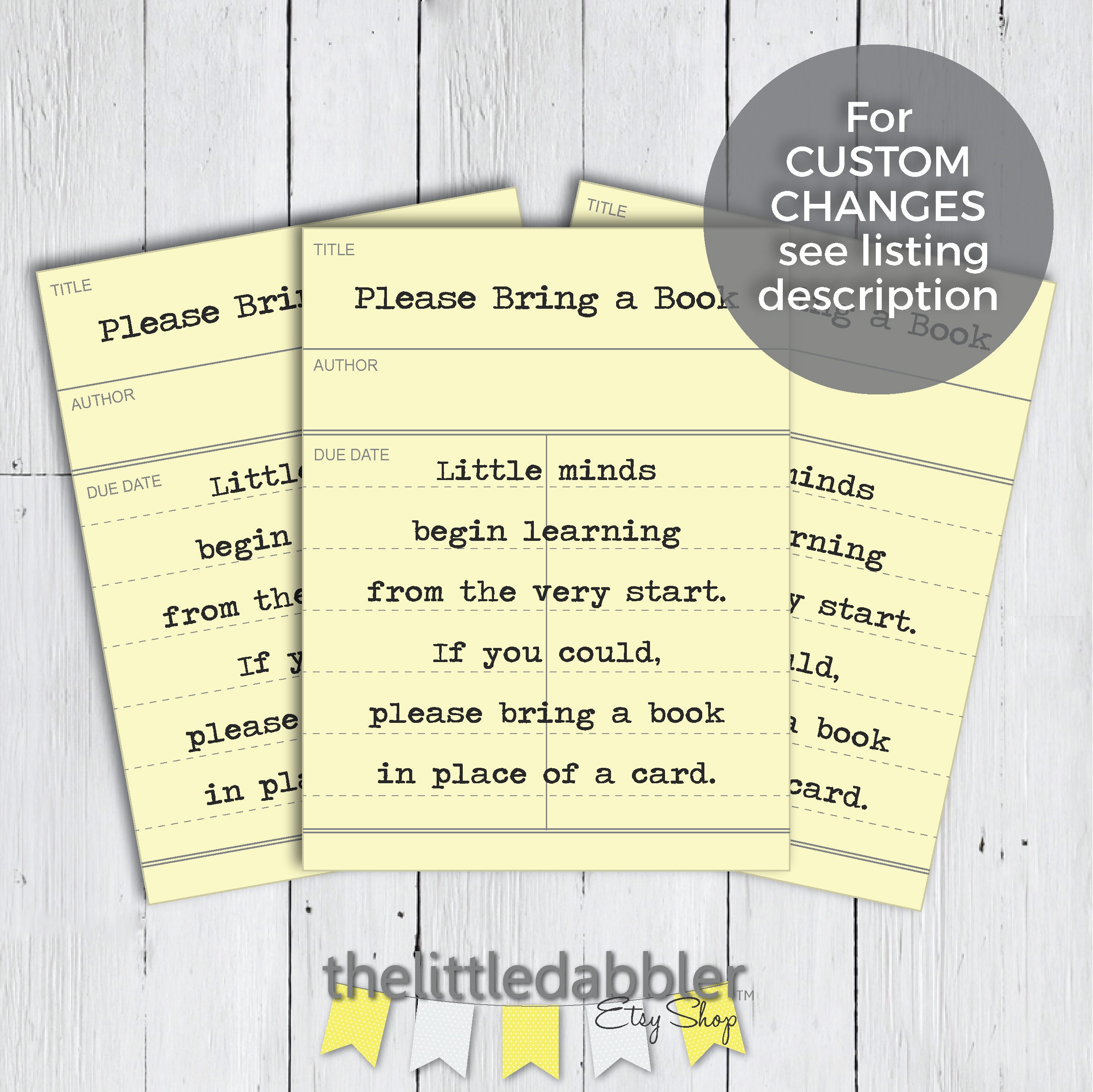 Library Card Template Baby Shower