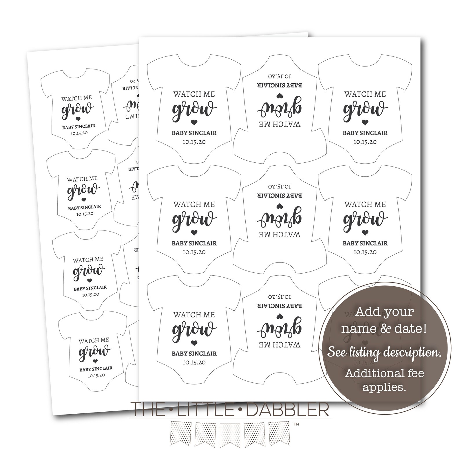 Watch Me Grow Baby Shower Mini Onesie Printable Plant Favor - Etsy