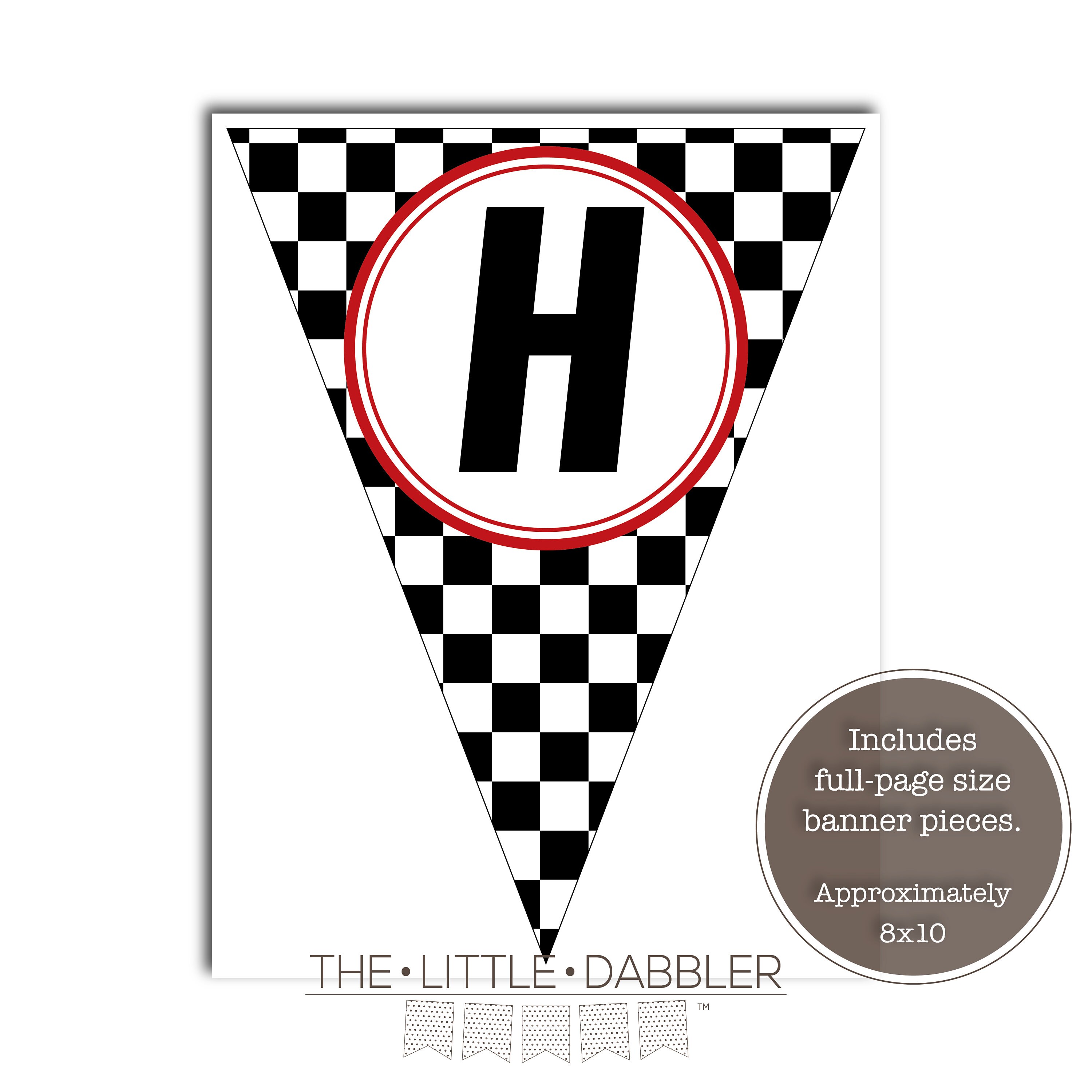 30-Foot Black & White Checkered Flag Pennant Banner – Racing Theme Party Decor