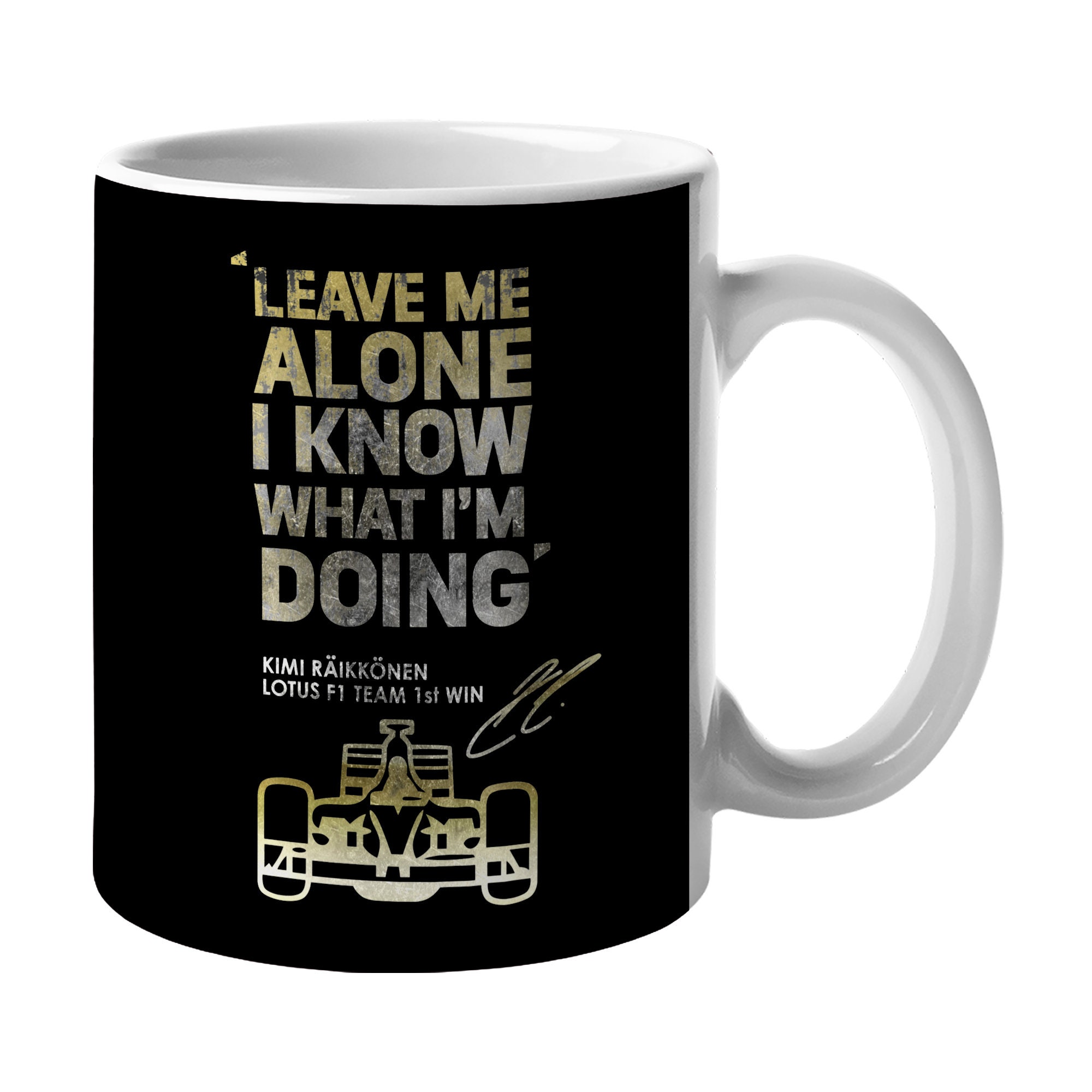 Discover Kimi Raikkonen Mug Funny Radio Message, Leave Me Alone I Know What I'm Doing Coffee Mug