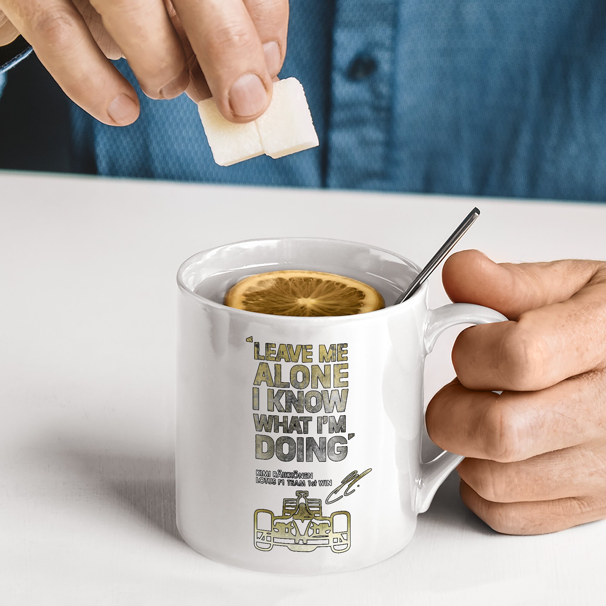 Kimi Raikkonen Mug Funny Radio Message, Leave Me Alone I Know What I'm Doing Coffee Mug