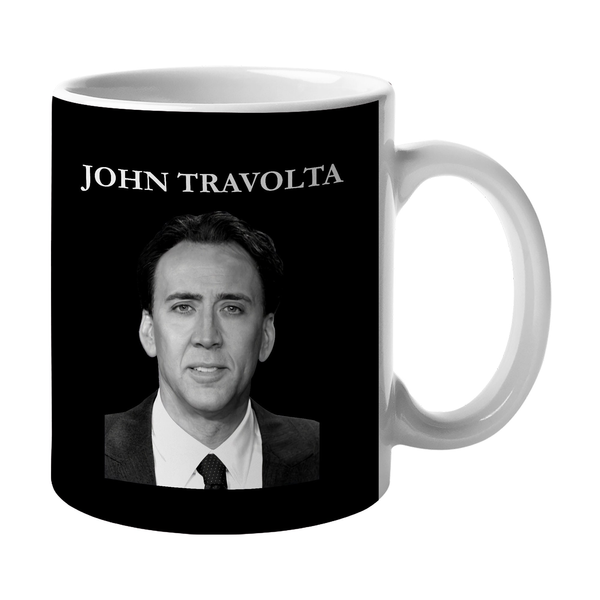Discover Nicolas Cage Mug Nicolas Cage as John Travolta Face Off Coffee Mug