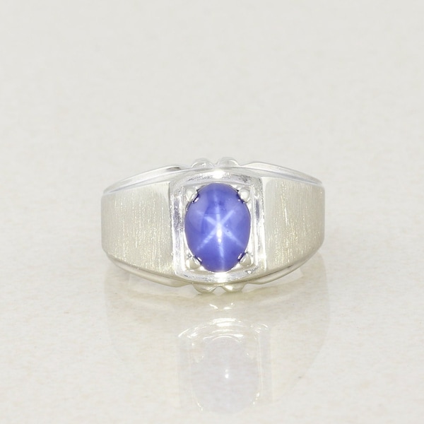 Mens Sapphire and Gold Pinky Ring - Etsy