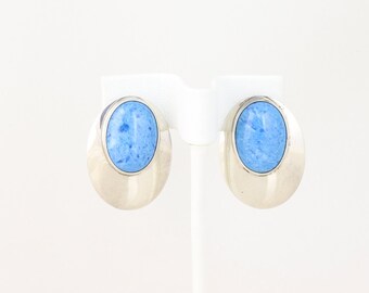 Sterling Silver Lazuli Stud Post Earrings
