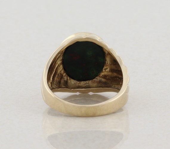 Men's 14k Yellow Gold Natural Bloodstone Ring Siz… - image 7