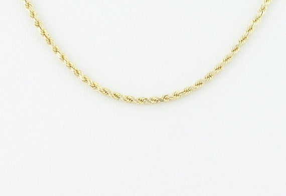 Mens 10K Yellow Gold Hollow Rope Chain Necklace 2… - image 2