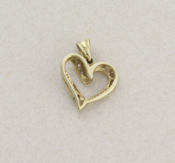 Pendant Only 10k Yellow Gold Diamond Heart Pendant - image 3