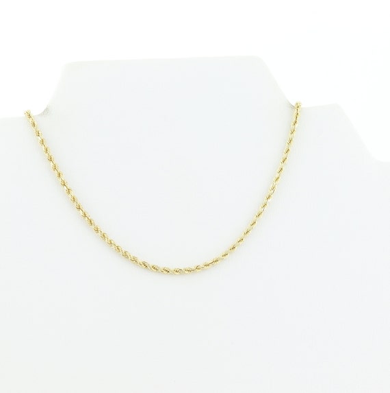 Mens 10K Yellow Gold Hollow Rope Chain Necklace 2… - image 3