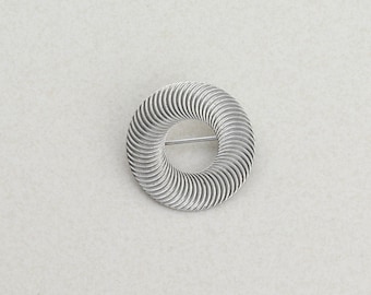 Sterling Silver Round Circle Pin Brooch