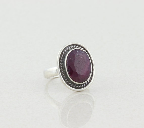 Sterling Silver Ruby Ring  Size 5 3/4 - image 4
