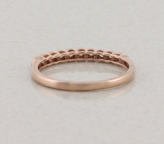 10k Rose Gold Diamond Band Ring Stackable Band Si… - image 6