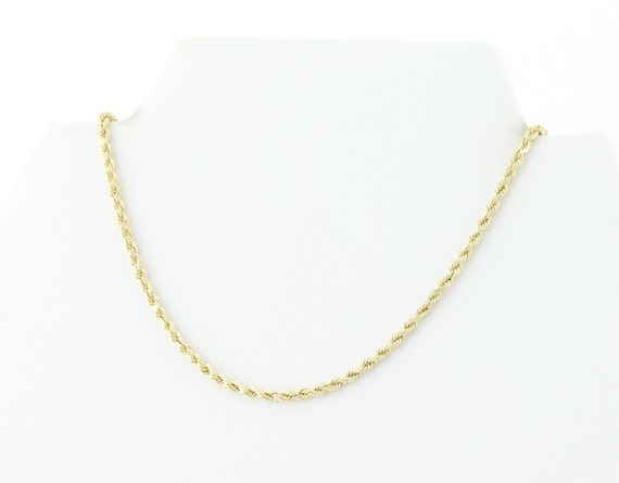 Mens 10K Yellow Gold Hollow Rope Chain Necklace 2… - image 4