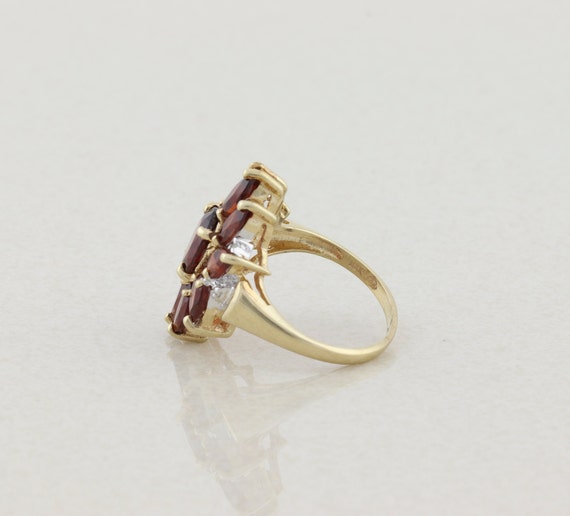 10k Yellow Gold Natural Garnet and Diamond Ring S… - image 6