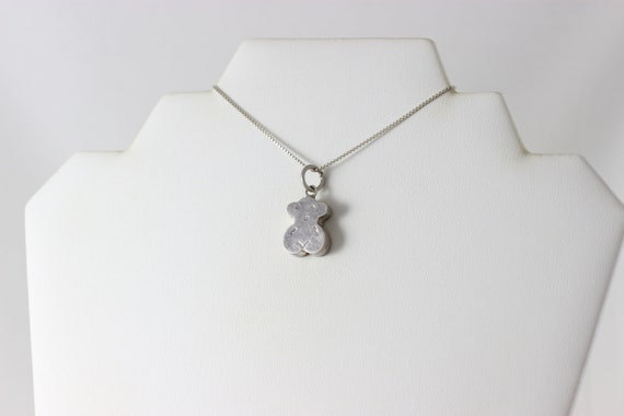 Sterling Silver Bear Necklace 18 inch box chain - image 4