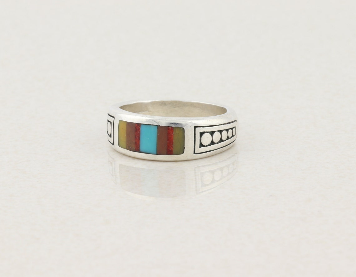 Mens Sterling Silver Turquoise Pinky Ring Size 6 Etsy