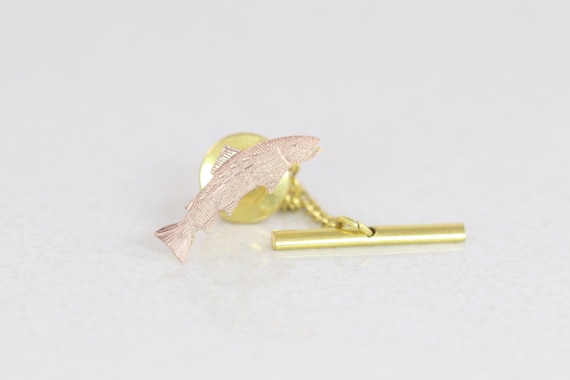 Tie Tack Tie Pin Stick Pin Fish Lapel Pin 10k Rose