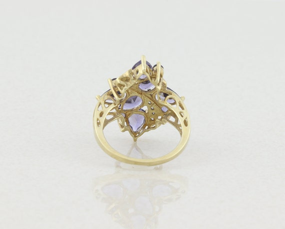 10k Yellow Gold Natural Purple Tanzanite and Diam… - image 7