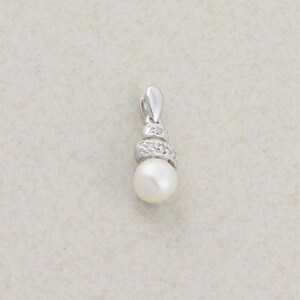 Pendant Only 14K White Gold Freshwater Pearl and Diamond Pendant