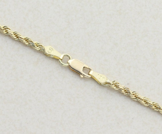 Mens 10K Yellow Gold Hollow Rope Chain Necklace 2… - image 5