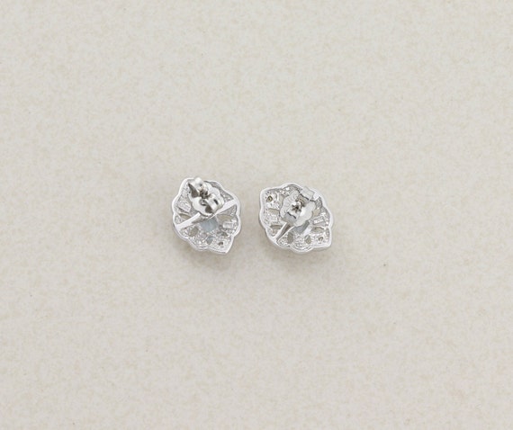 10k White Gold Natural Aquamarine & Diamond Earri… - image 8