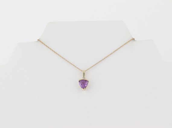 10k Yellow Gold Natural Amethyst and Diamond Neck… - image 5