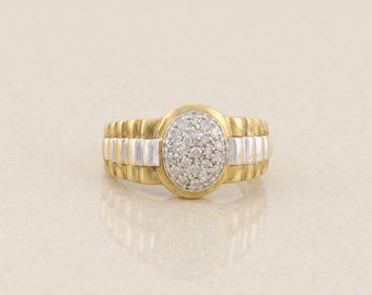 Men's 10k Yellow Gold & White Gold .35 Carat Diamond Ring Size 13 1/2