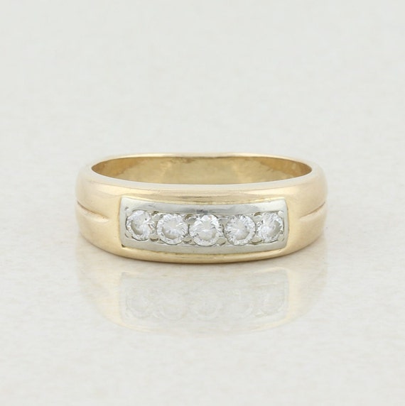 14k Yellow Gold & White Gold .15 tcw Diamond Ring… - image 1