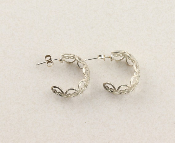 Sterling Silver Hoop Earrings - image 7