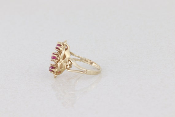 10k Yellow Gold Natural Red Ruby Ring Size 6 - image 9